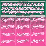 Personalized Authentic Baseball Jersey with Custom Name and Number, Kelly Green White-Pink 3D Gradient Square Pattern Design