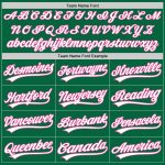 Personalized Authentic Baseball Jersey in Kelly Green with White and Pink Accents Personalized Kelly Green White-Pink Authentic