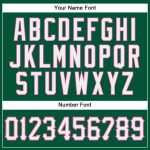 Custom Name and Number Authentic Baseball Jersey in Kelly Green with White-Pink Details Personalized Kelly Green White-Pink