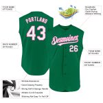 Custom Team Baseball Jersey - Personalized Kelly Green White-Pink Sleeveless with Name and Number Personalized Kelly Green