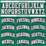 Custom Team Name Number Authentic Basketball Jersey in Kelly Green White-Pink - Personalized Throwback Style Personalized