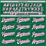 Custom Team Name Number Bomber Jacket Kelly Green White Pink Two Tone Full-Snap Varsity Letterman Personalized Outerwear