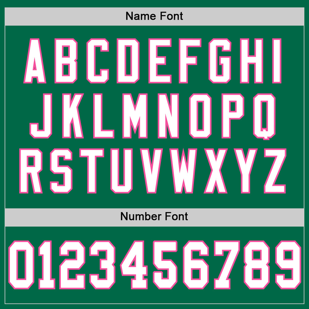 Personalized Kelly Green White-Pink Mesh Authentic Throwback Football Jersey Team Custom Name and Number Custom Personalized Kelly Green Football Jersey with White-Pink Mesh, Authentic Team Design, Custom Name and Number Personalized - Image 4