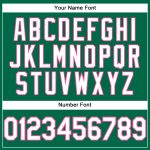 Custom Team Name and Number Performance T-Shirt in Kelly Green, White-Pink Colors - Personalized Tee Personalized Kelly Green