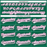 Custom Name & Number Performance Golf Polo Shirt in Kelly Green, White & Pink for Team Use Personalized Kelly Green White-Pink