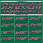 Custom Name Number Personalized Kelly Green White Pink Pinstripe Baseball Jersey - Authentic Split Fashion Team Apparel Personalized