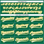Custom Name and Number Kelly Green White Pinstripe Gold Baseball Jersey - Authentic Team Jersey Personalized Kelly Green