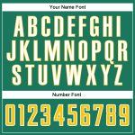 Custom Name and Number Authentic Baseball Jersey - Kelly Green White Pinstripe Gold-White Personalized Kelly Green White