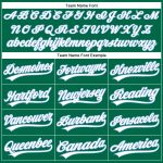 Custom Name and Number Personalized Baseball Jersey - Kelly Green White Pinstripe Light Blue Authentic Design Personalized
