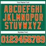 Customizable Kelly Green Pinstripe Basketball Jersey with Orange Details - Personalized Team Name & Number Personalized Kelly