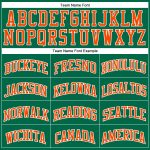 Customizable Kelly Green Pinstripe Basketball Jersey with Orange Details - Personalized Team Name & Number Personalized Kelly