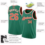 Custom Name & Number Basketball Jersey - Personalized Kelly Green & White Pinstripe - Authentic Team Apparel Personalized