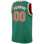Custom Name & Number Basketball Jersey - Personalized Kelly Green & White Pinstripe - Authentic Team Apparel Personalized