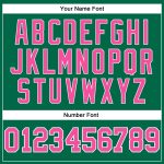 Custom Personalized Basketball Jersey with Pink and White Pinstripes - Kelly Green, Team Name & Number Personalized Kelly