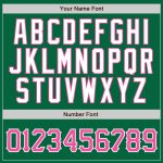 Custom Name and Number Personalized Baseball Jersey - Kelly Green White Pinstripe Pink White Authentic Team Apparel Personalized