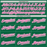 Custom Name and Number Personalized Baseball Jersey - Kelly Green White Pinstripe Pink White Authentic Team Apparel Personalized