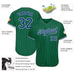 Personalized Custom Name and Number Baseball Jersey in Kelly Green with White Pinstripe Design - Authentic Royal-White Team Gear