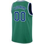 Custom Name Number Basketball Jersey - Authentic Royal-White Pinstripe in Kelly Green - Personalized Team Gear Personalized