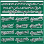 Custom Name and Number Authentic Baseball Jersey - Kelly Green White Pinstripe Steel Gray Personalized Kelly Green White