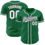 Custom Pinstripe Baseball Jersey Personalized with Name & Number - Kelly Green, White, Black, Gray Authentic Sports Gear