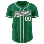 Custom Pinstripe Baseball Jersey Personalized with Name & Number - Kelly Green, White, Black, Gray Authentic Sports Gear