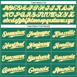 Custom Name & Number Authentic Baseball Jersey - Kelly Green & White Pinstripe, White-Gold Personalized Kelly Green White