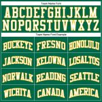 Personalized Kelly Green Pinstripe Basketball Jersey - White-Gold Authentic Design Personalized Kelly Green White Pinstripe