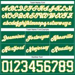 Custom Team Name Number Basketball Shorts White-Gold Pinstripe Kelly Green Authentic Personalized Kelly Green White Pinstripe