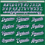 Custom Name and Number Two Tone Bomber Jacket - Kelly Green White-Purple Varsity Full-Snap Letterman Jacket Personalized