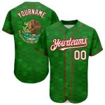Custom Mexico Baseball Jersey - Personalized 3D Kelly Green with White-Red, Your Name & Number, Authentic Team Gear Personalized