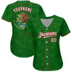 Custom Mexico Baseball Jersey - Personalized 3D Kelly Green with White-Red, Your Name & Number, Authentic Team Gear Personalized