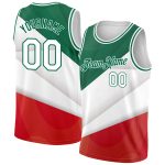 Custom Name Number Mexico Basketball Jersey 3D Authentic in Kelly Green White-Red Personalized Kelly Green White-Red 3D Mexico