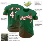 Custom Leopard Print Baseball Jersey with Name & Number - Kelly Green White-Red 3D Pattern Authentic Fashion Team Gear Personalized