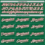 Personalized Authentic Baseball Jersey in Kelly Green with White and Red Trim Personalized Kelly Green White-Red Authentic