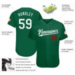 Custom Name and Number Kelly Green White-Red Authentic Baseball Jersey - Personalized Team Jersey Personalized Kelly Green