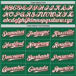 Custom Mexican Flag Baseball Jersey with Personalized Name and Number - Kelly Green White-Red Authentic Team Apparel Personalized