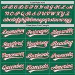 Custom Authentic Throwback Baseball Jersey with Personalized Name & Number in Kelly Green White-Red Personalized Kelly Green