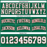 Custom Team Name Number Authentic Kelly Green and White-Red Throwback Basketball Shorts Personalized Kelly Green White-Red