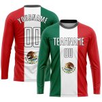 Custom Mexican Flag Soccer Jersey Personalized with Name and Number - Green, White, Red, and Black Sublimation Uniform Personalized