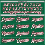 Custom Name and Number Varsity Letterman Jacket Kelly Green White-Red Bomber Full-Snap Personalized Kelly Green White-Red