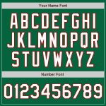 Personalized Varsity Letterman Jacket in Kelly Green with White-Red Trim - Full-Snap Bomber Style Personalized Kelly Green