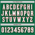 Custom Name & Number Kelly Green Red White Varsity Letterman Bomber Jacket Full-Snap Fashion Team Apparel Personalized Kelly