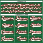 Custom Name and Number Hockey Jersey - Personalized Kelly Green White Red Lace Neck Team Apparel Personalized Kelly Green