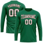 Custom Name Number Long Sleeve Performance T-Shirt Salute to Service Kelly Green White-Red Personalized Kelly Green White-Red