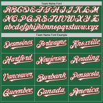 Custom Name and Number Authentic Throwback Baseball Jersey - Personalized Kelly Green White-Red Mesh Personalized Kelly Green