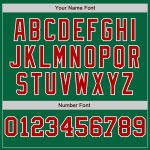 Custom Name Number Personalized Green Red Pinstripe Fashion Baseball Jersey - Authentic Split Style Personalized Kelly Green