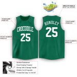 Custom Name and Number Basketball Jersey - Personalized Kelly Green and White Round Neck Design Personalized Kelly Green