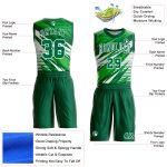 Custom Name and Number Basketball Jersey - Personalized Sublimation Round Neck in Kelly Green and White Personalized Kelly