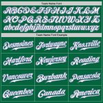 Custom Name and Number Authentic Baseball Jersey in Kelly Green White-Royal - Personalized Team Jersey Personalized Kelly