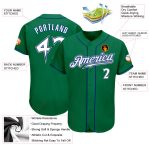 Custom Name and Number Authentic Baseball Jersey in Kelly Green White-Royal - Personalized Team Jersey Personalized Kelly
